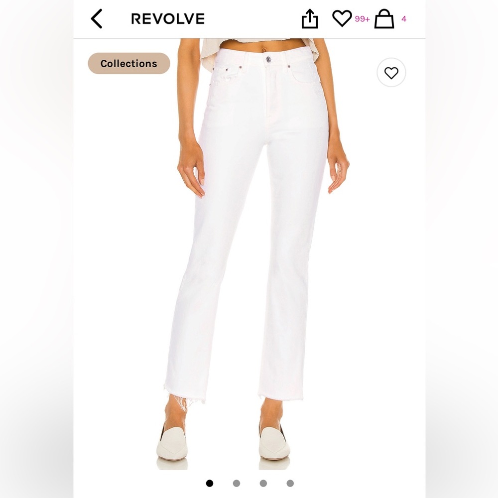 GRLFRND white straight leg denim jeans